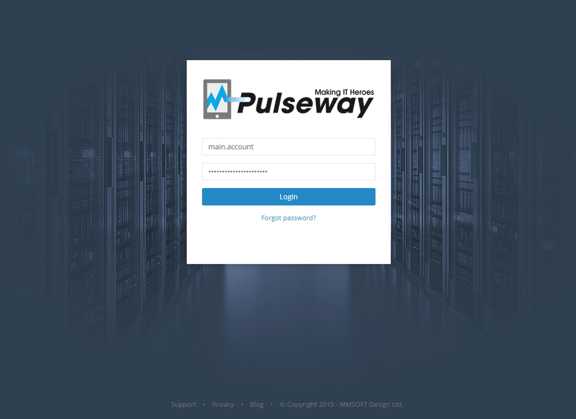 Faça login no Pulseway SaaS Enterprise Admin